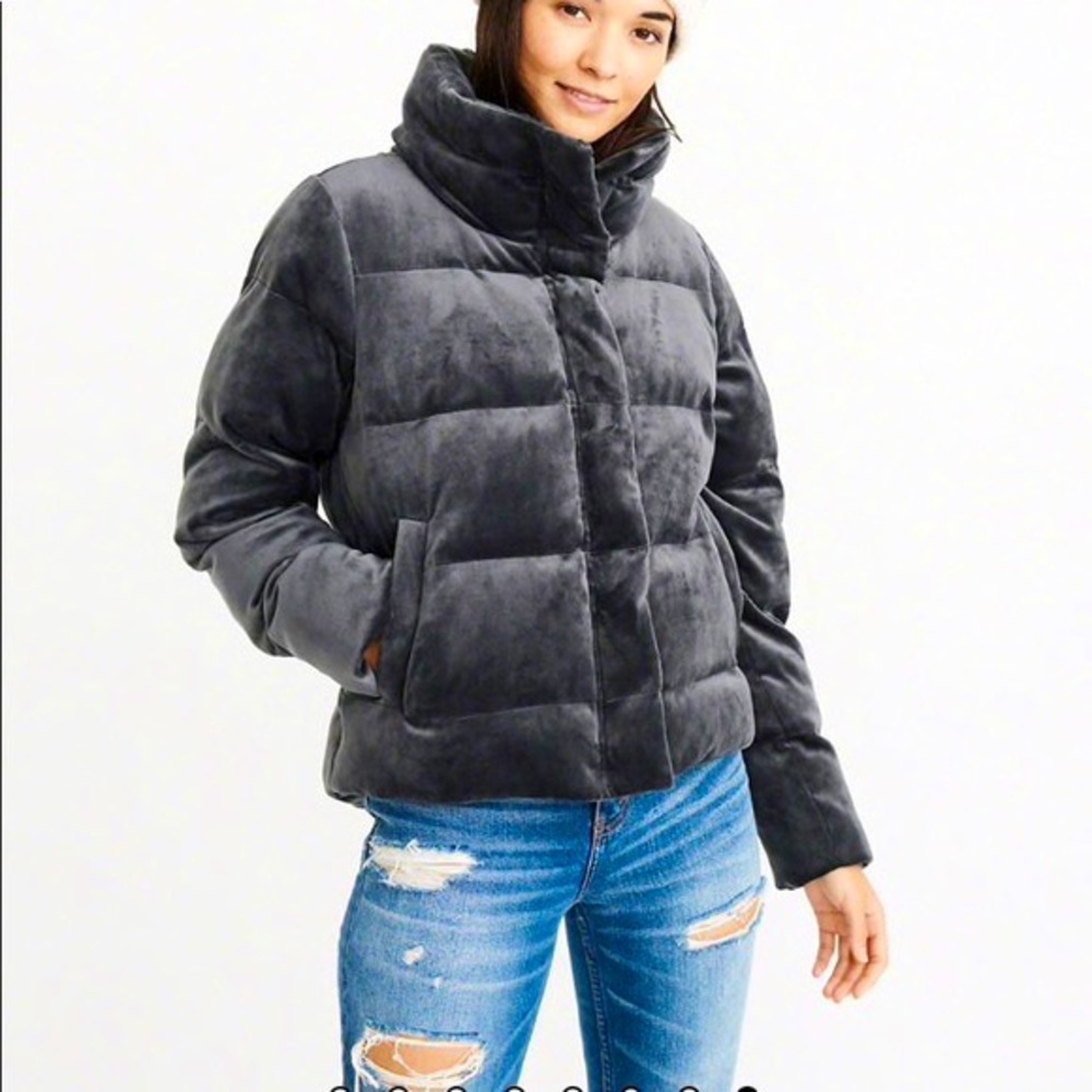 Abercrombie velvet puffer coat